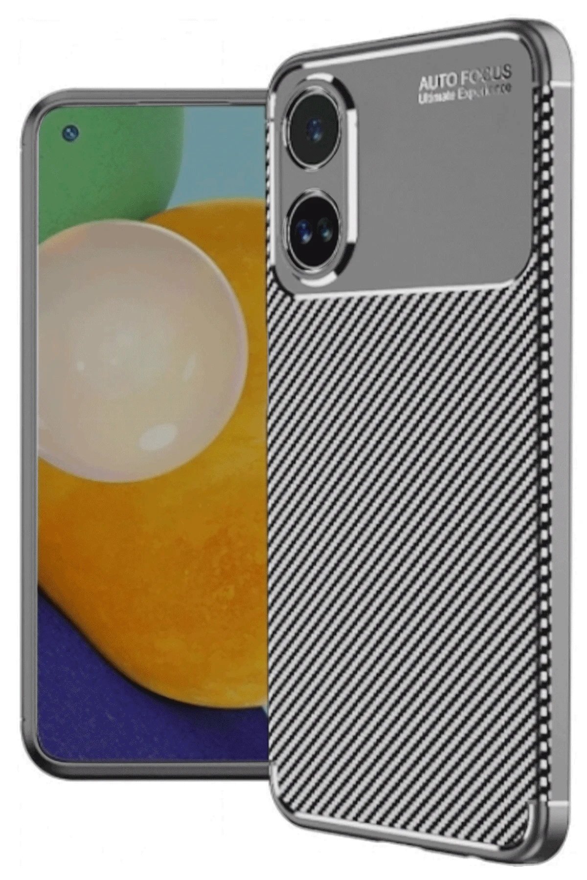 Oppo A60 Kılıf Auto Focus Karbon Kapak - Gri-(5796)