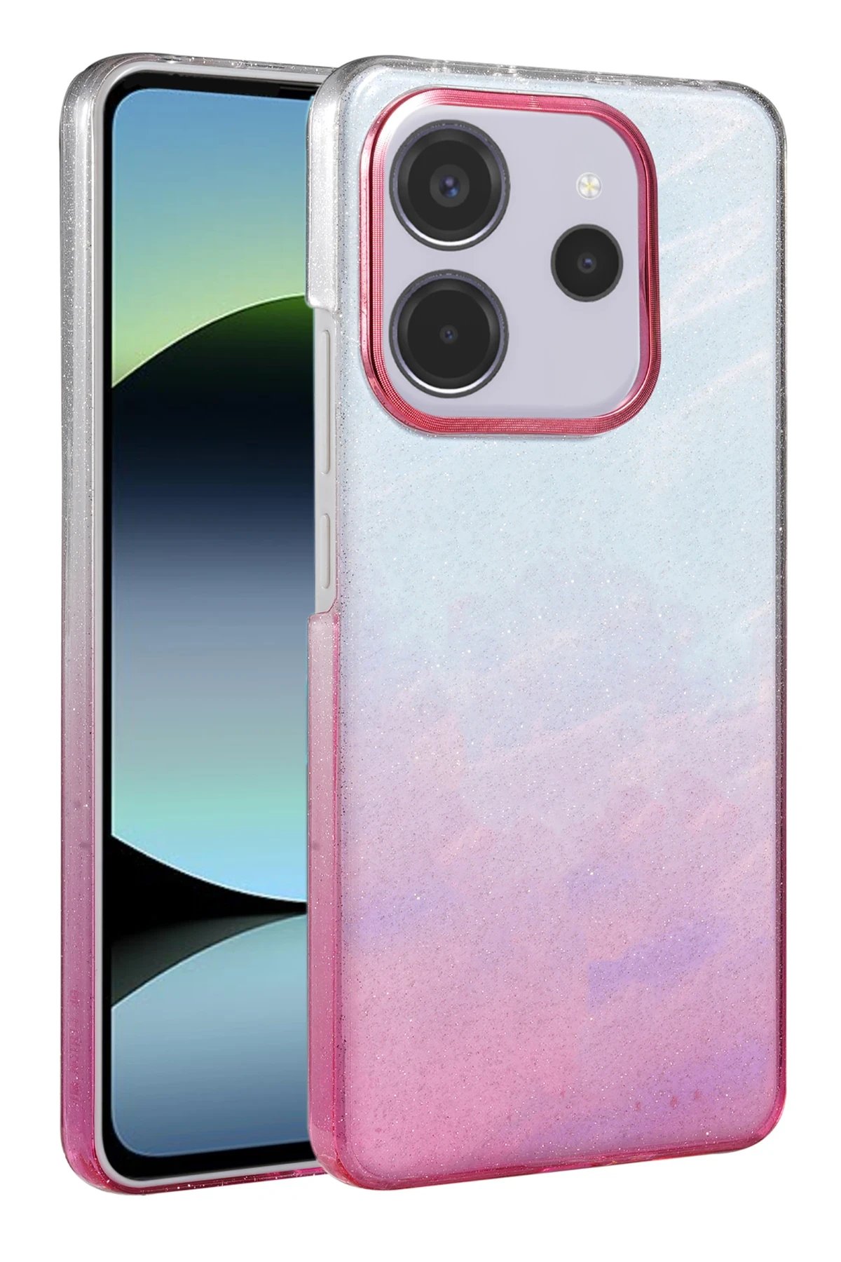 Xiaomi Redmi 12 Glossy Kapak - Pembe-(5796)
