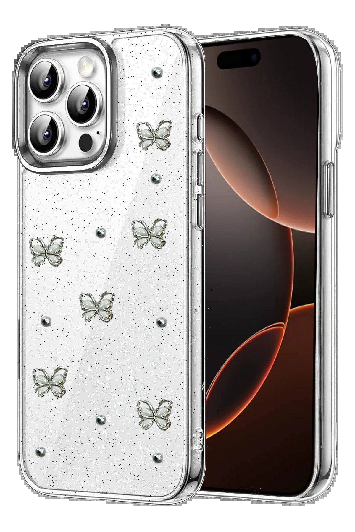 Apple iPhone 14 Pro Max Fiyonk Desenli Kapak - Desen 1-(5796)