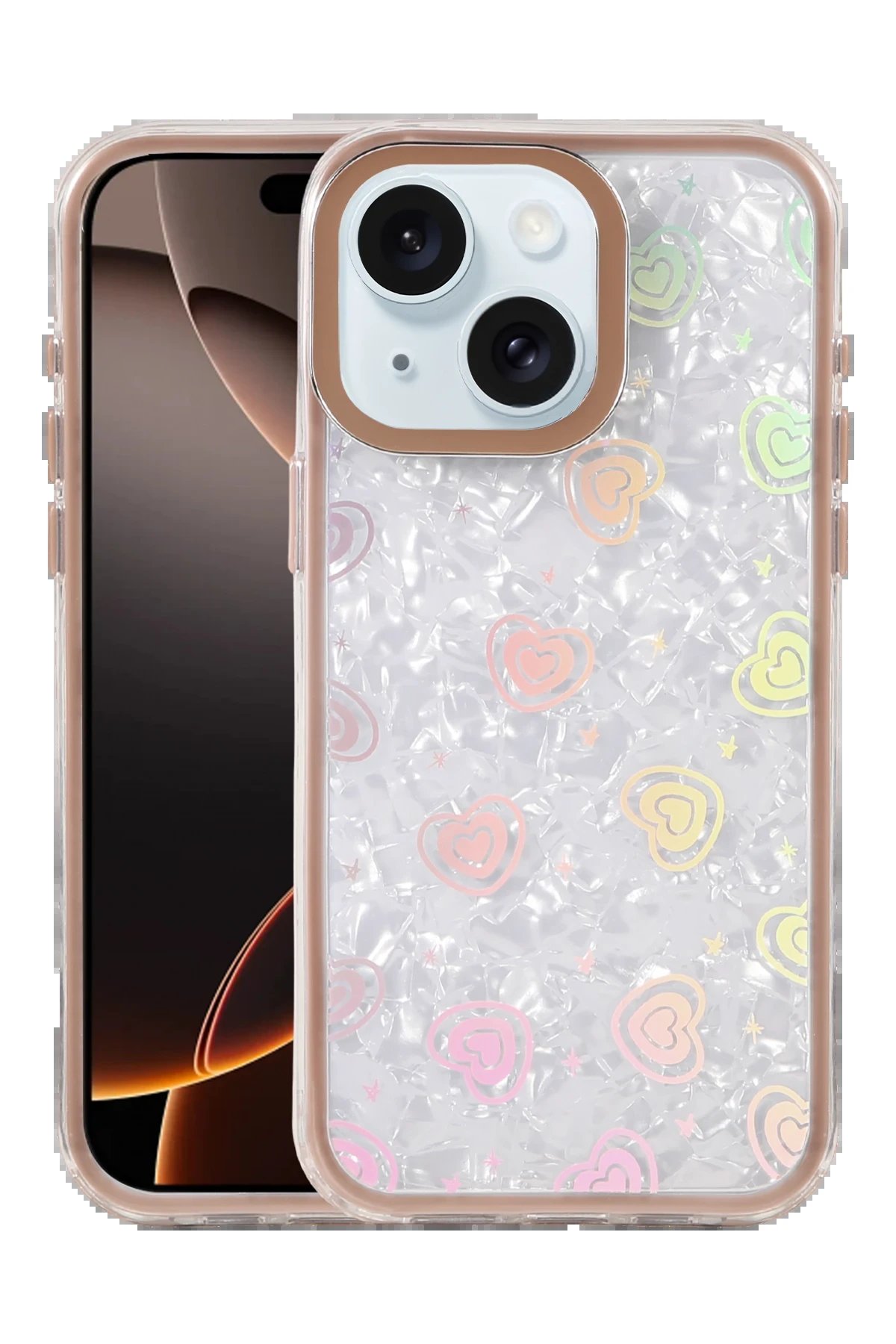 Apple iPhone 14 Lumi Desenli Kapak - Çöl Titanyum-(5796)