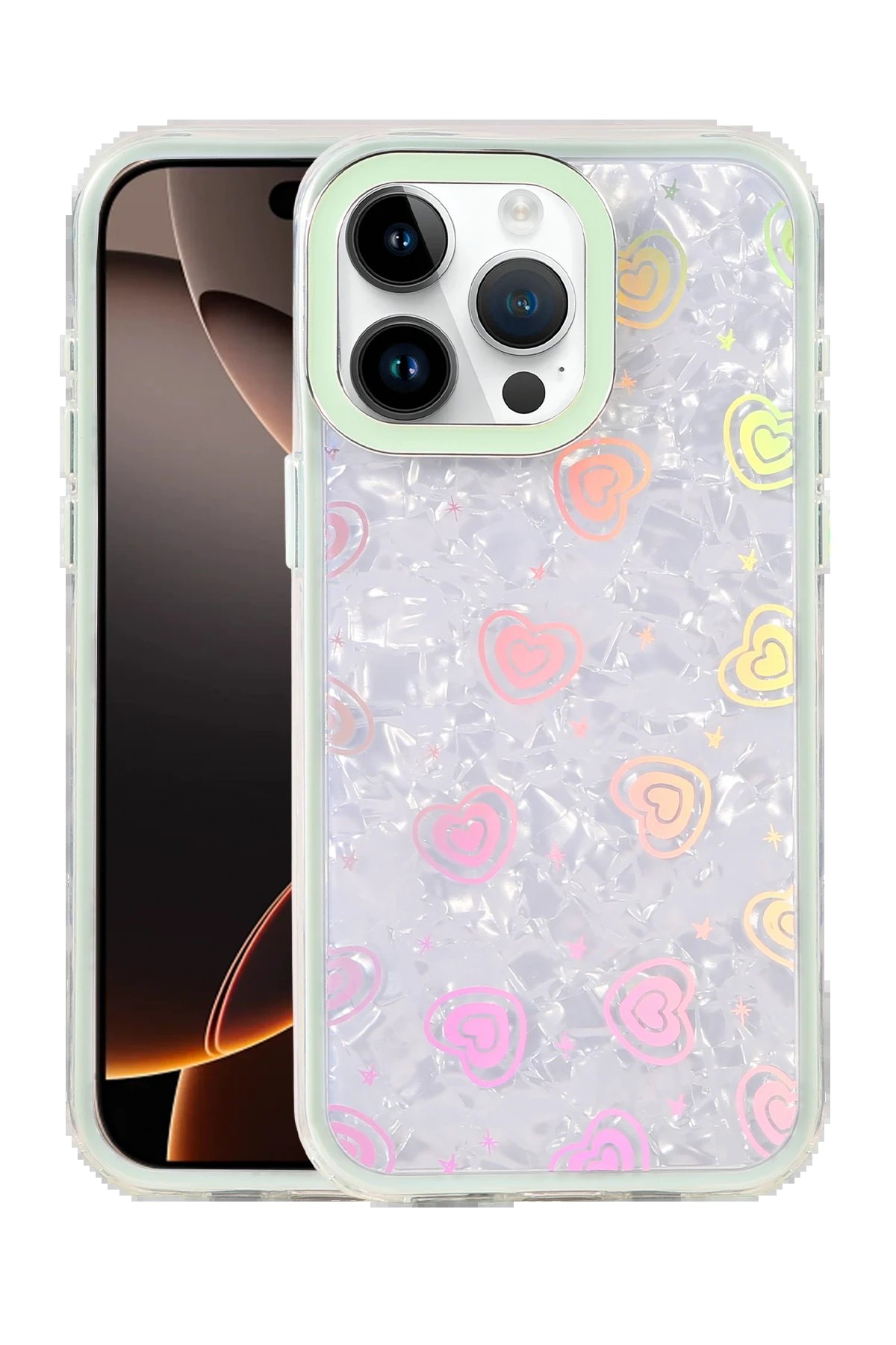 Apple iPhone 14 Pro Max Lumi Desenli Kapak - Mavi-(5796)