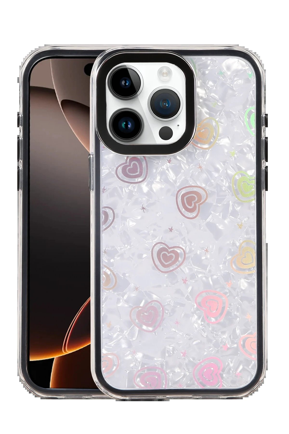 Apple iPhone 14 Pro Max Lumi Desenli Kapak - Siyah-(5796)