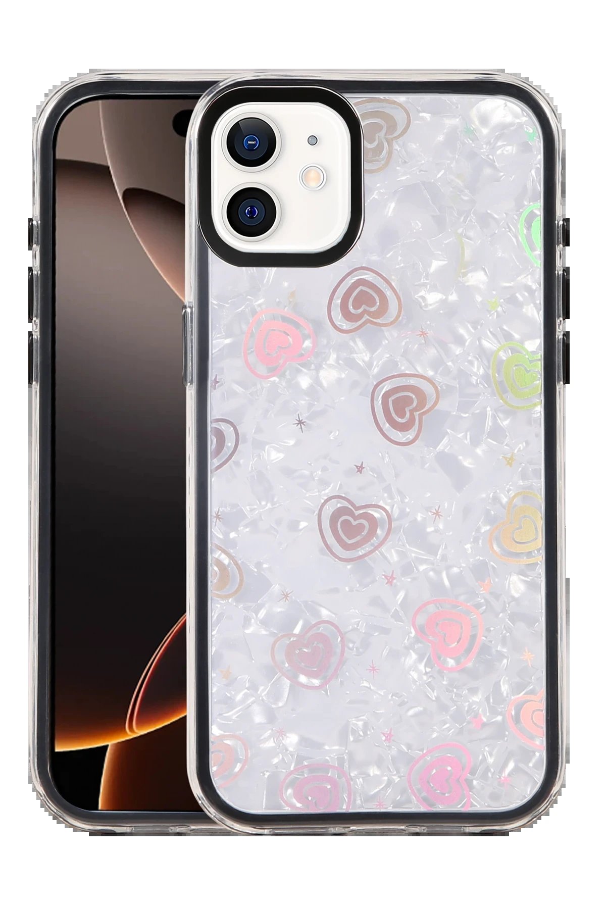 Apple iPhone 11 Lumi Desenli Kapak - Siyah-(5796)