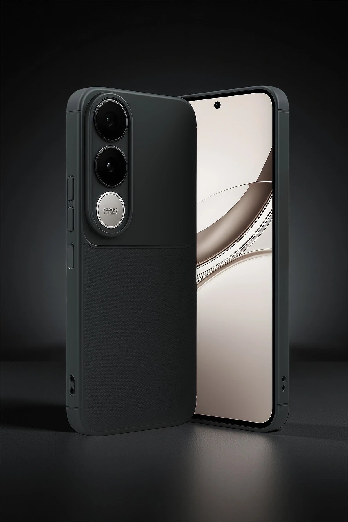 Vivo V50 Lite 4G Auto Focus Karbon Kapak - Kahverengi-(5796)