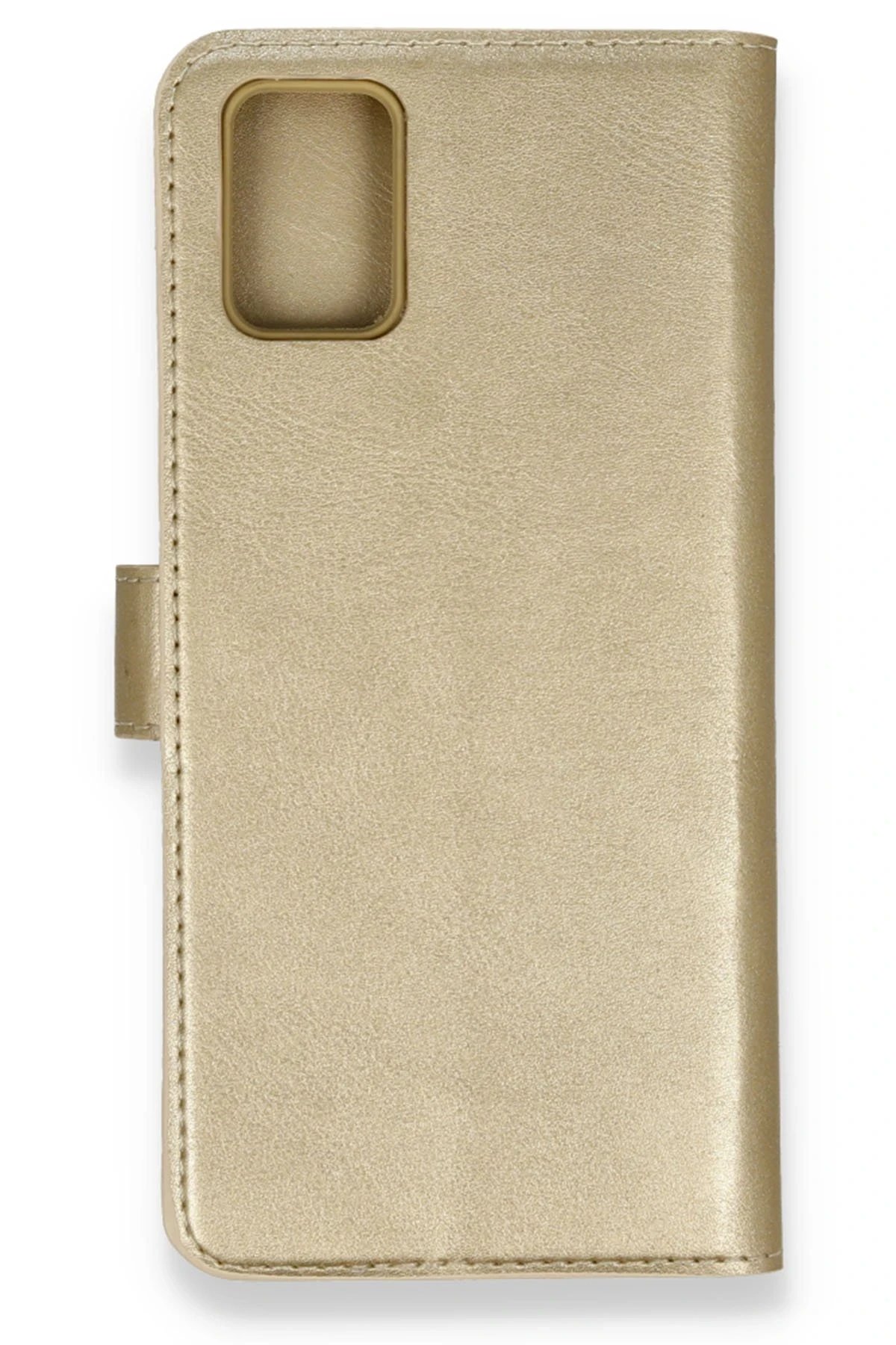 Samsung Galaxy A71 Trend S Plus Kapaklı Kılıf - Gold-(5796)