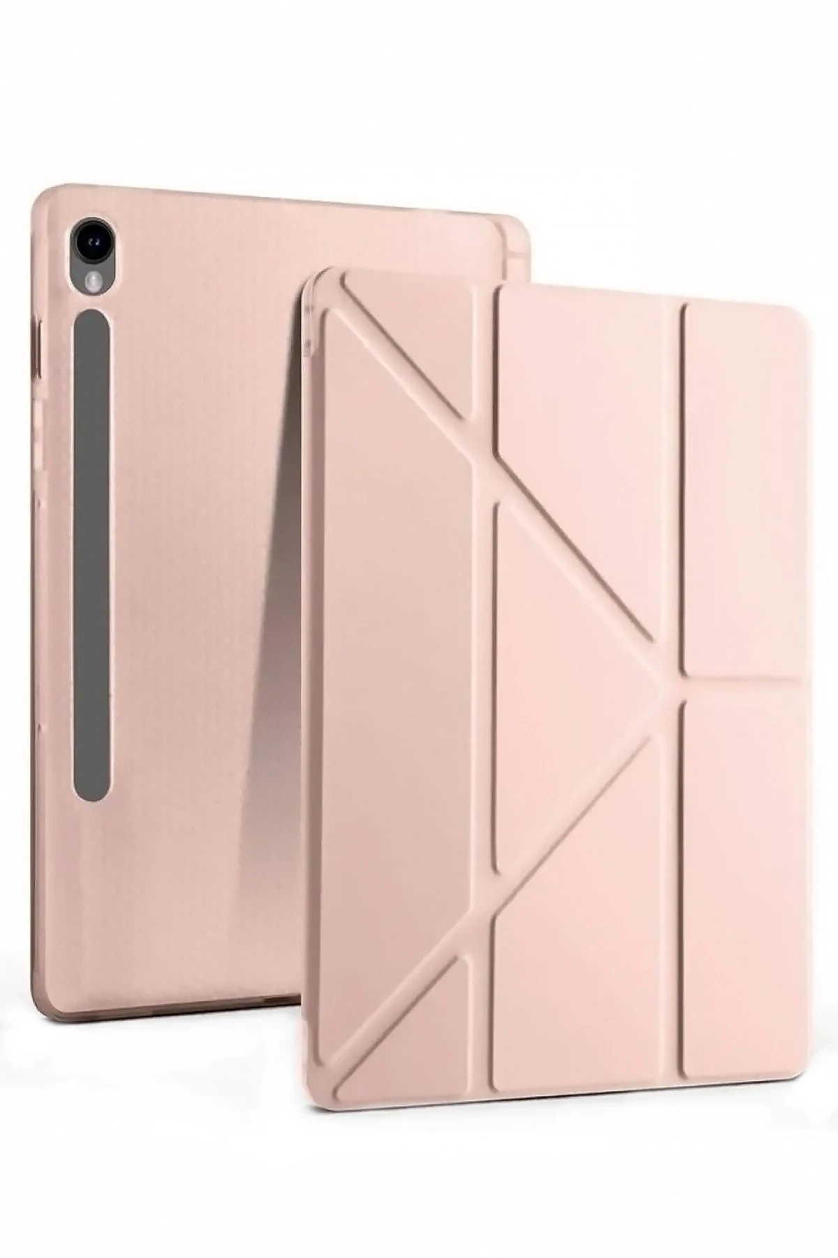Samsung Galaxy Tab S10 FE Plus 13.1 Kalemlikli Mars Tablet Kılıfı - Rose Gold-(5796)