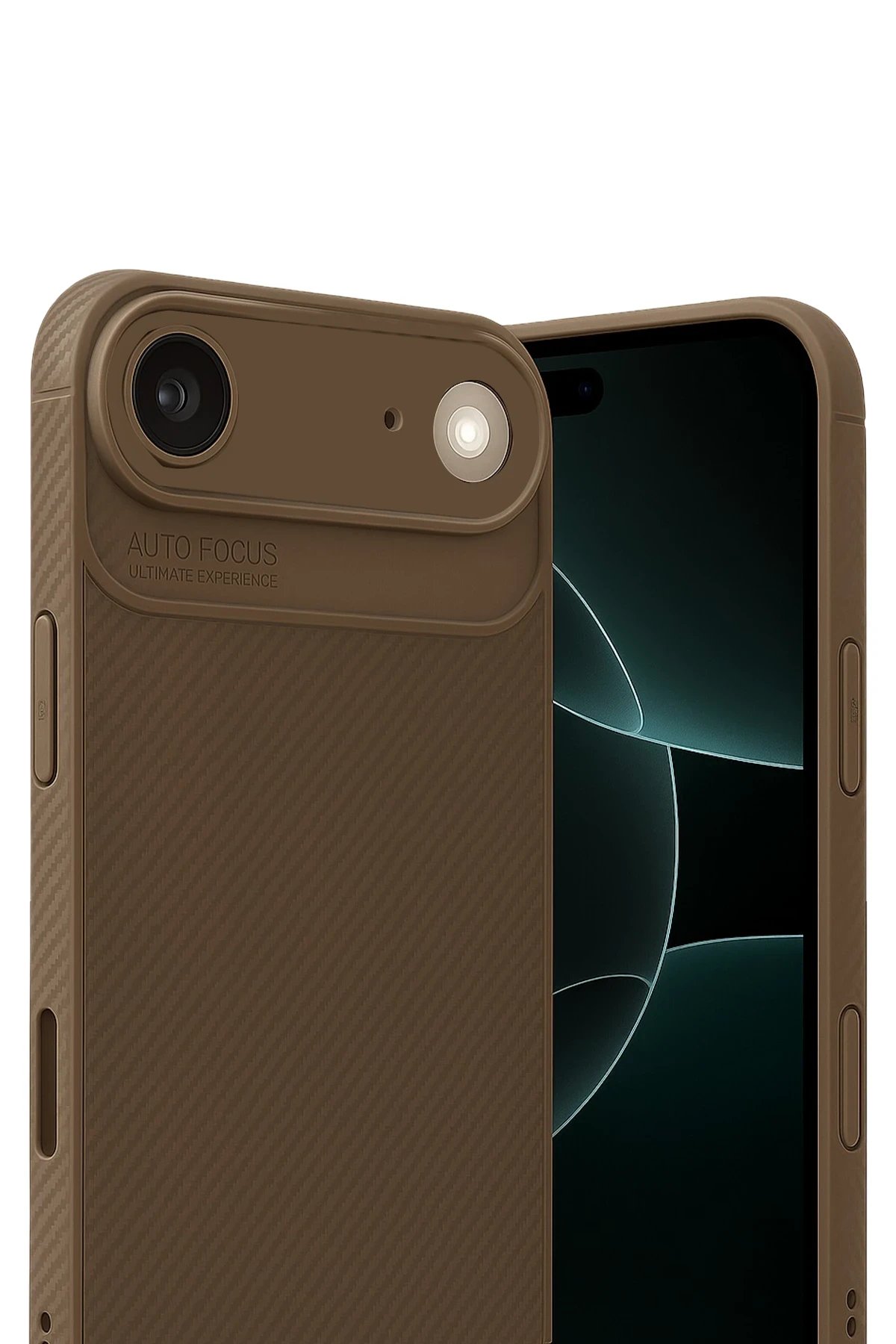 Apple iPhone 17 Air Auto Focus Karbon Kapak - Kahverengi-(5796)