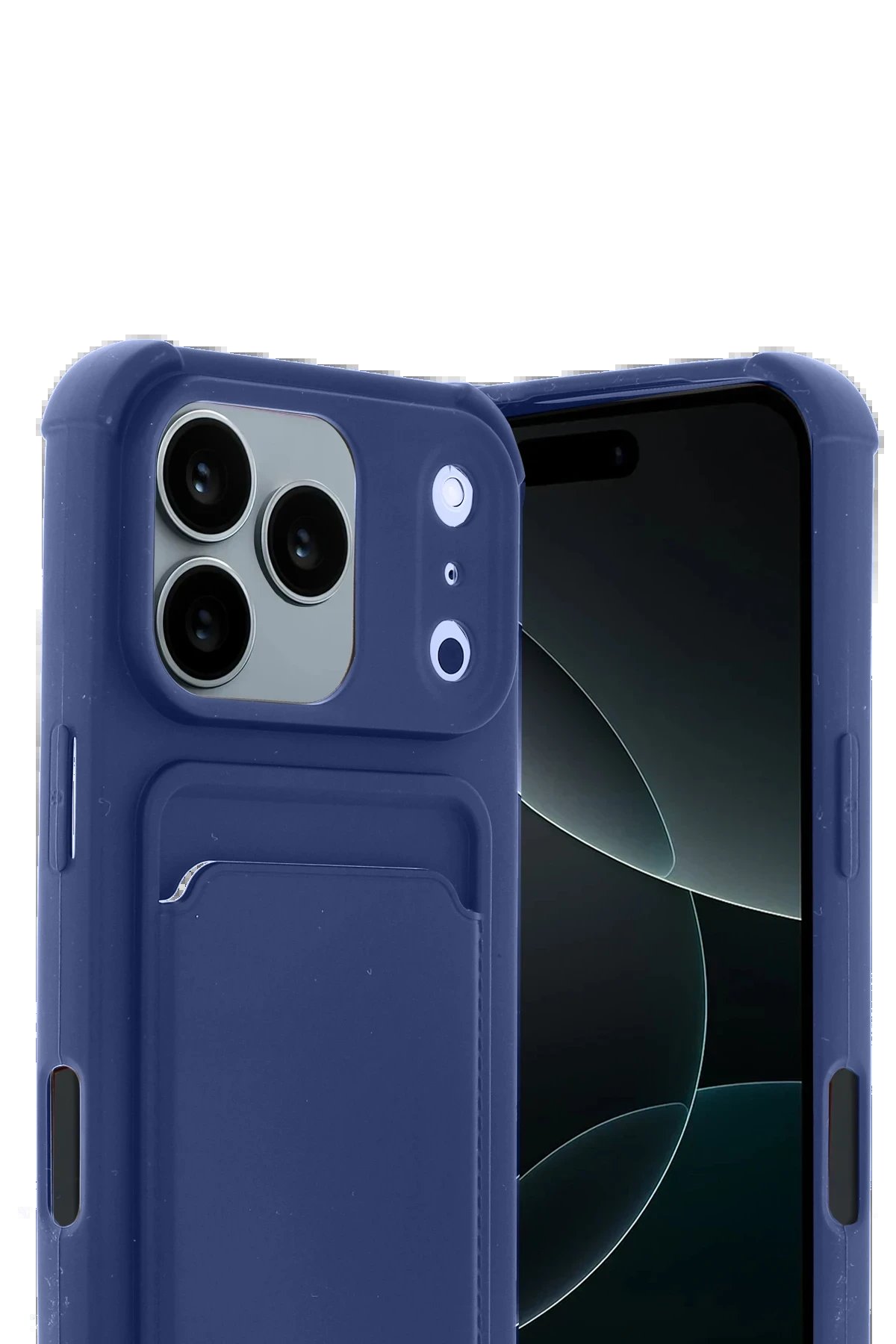 Apple iPhone 17 Pro Kelvin Kartvizitli Silikon - Lacivert-(5796)