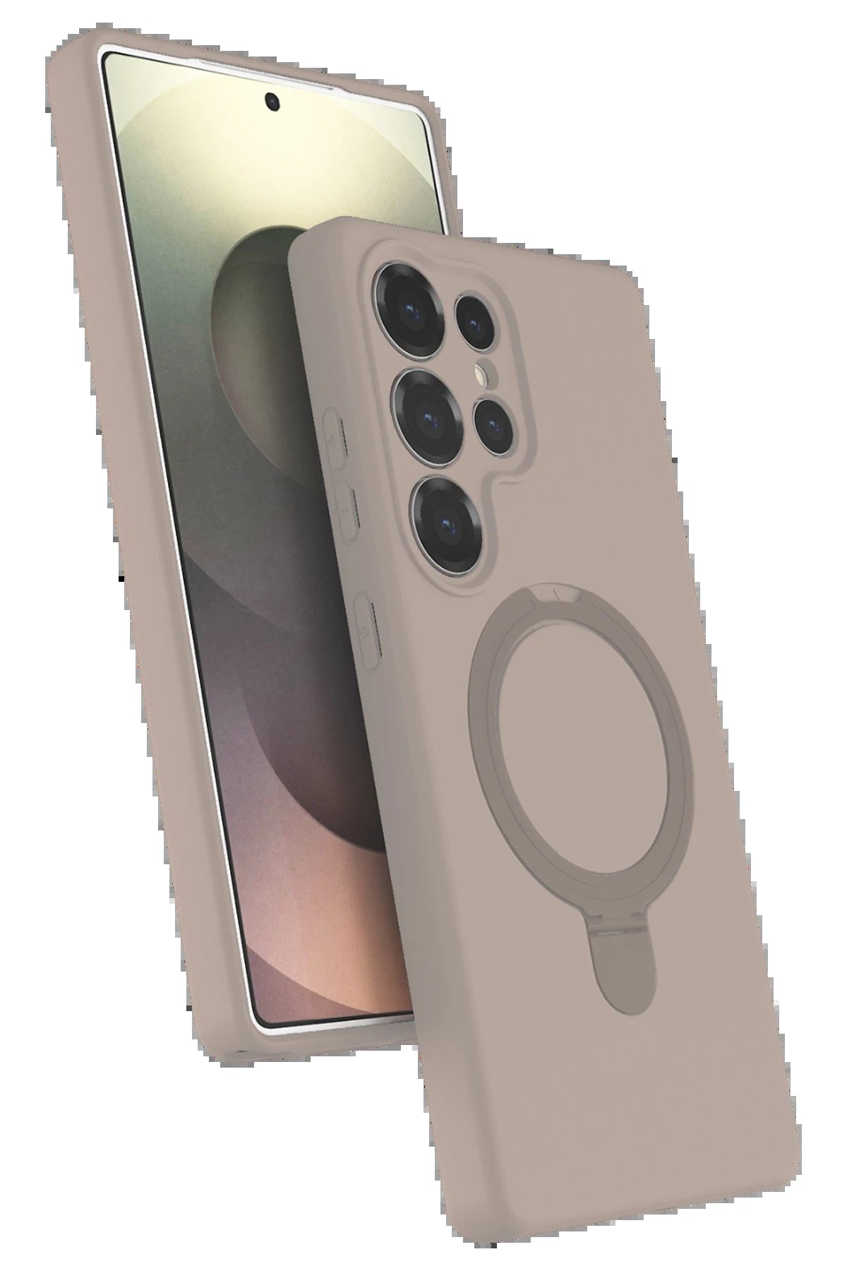 Samsung Galaxy S25 Ultra Regal Magsafe Standlı Kapak - Çöl Titanyum-(5796)