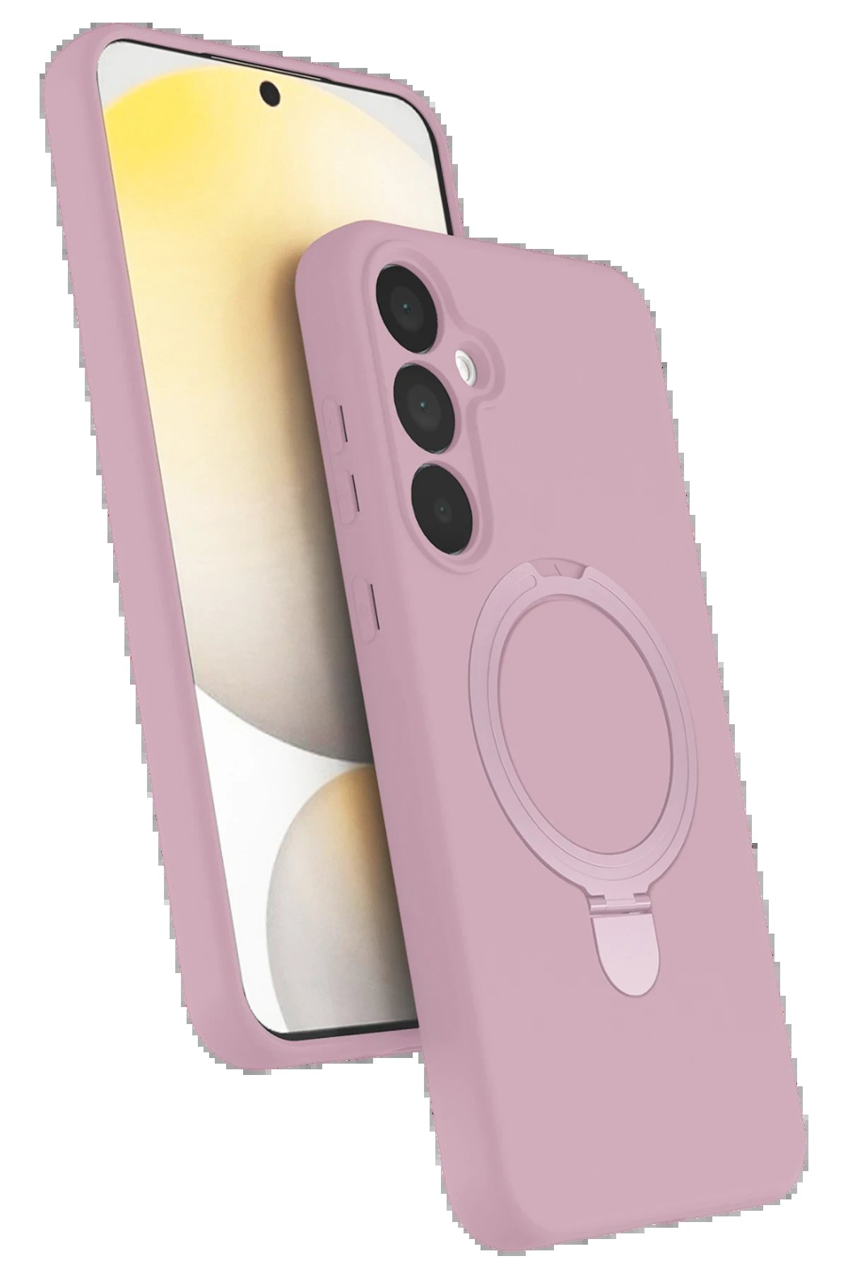 Samsung Galaxy A35 5G Regal Magsafe Standlı Kapak - Açık Pembe-(5796)