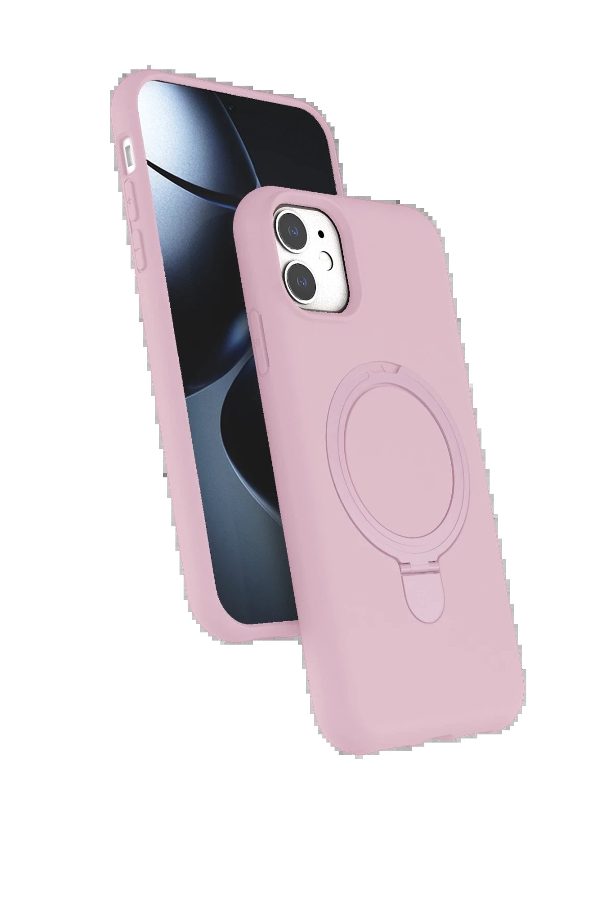 Apple iPhone 11 Regal Magsafe Standlı Kapak - Açık Pembe-(5796)