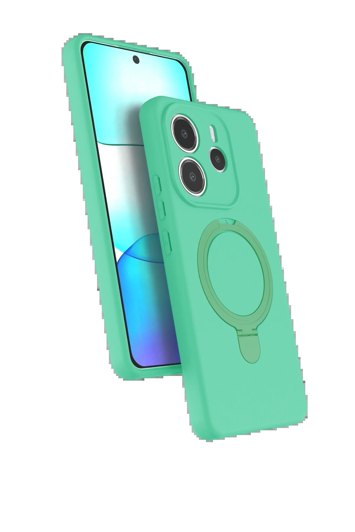Xiaomi Redmi Note 14 4G Regal Magsafe Standlı Kapak - Yeşil-(5796)