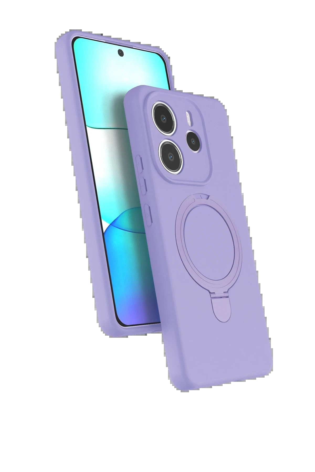 Xiaomi Redmi Note 14 4G Regal Magsafe Standlı Kapak - Lila-(5796)
