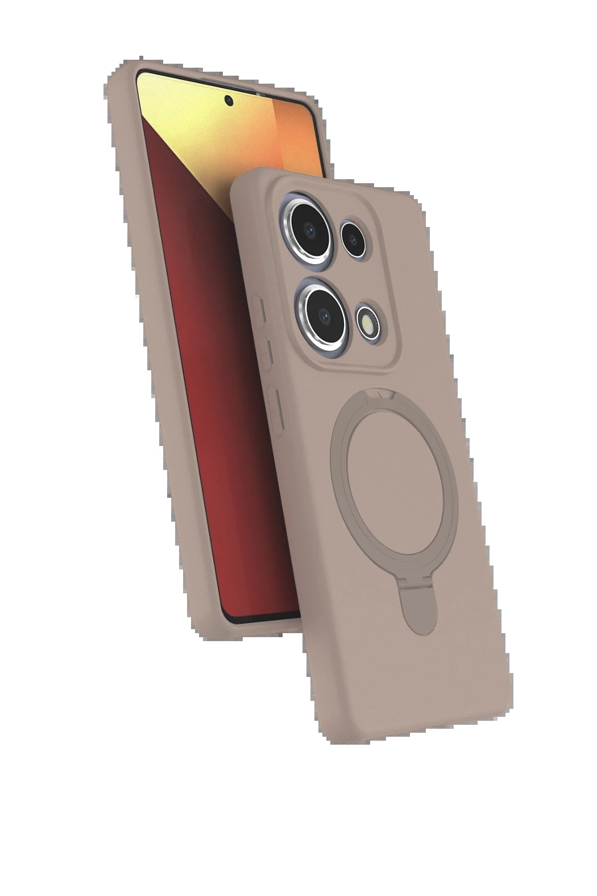 Xiaomi Redmi Note 13 Pro 4G Regal Magsafe Standlı Kapak - Çöl Titanyum-(5796)