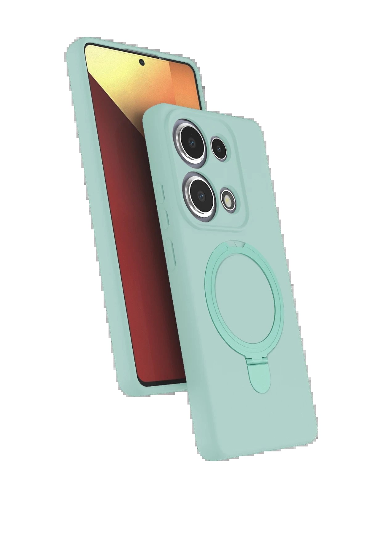 Xiaomi Redmi Note 13 Pro 4G Regal Magsafe Standlı Kapak - Su Yeşili-(5796)