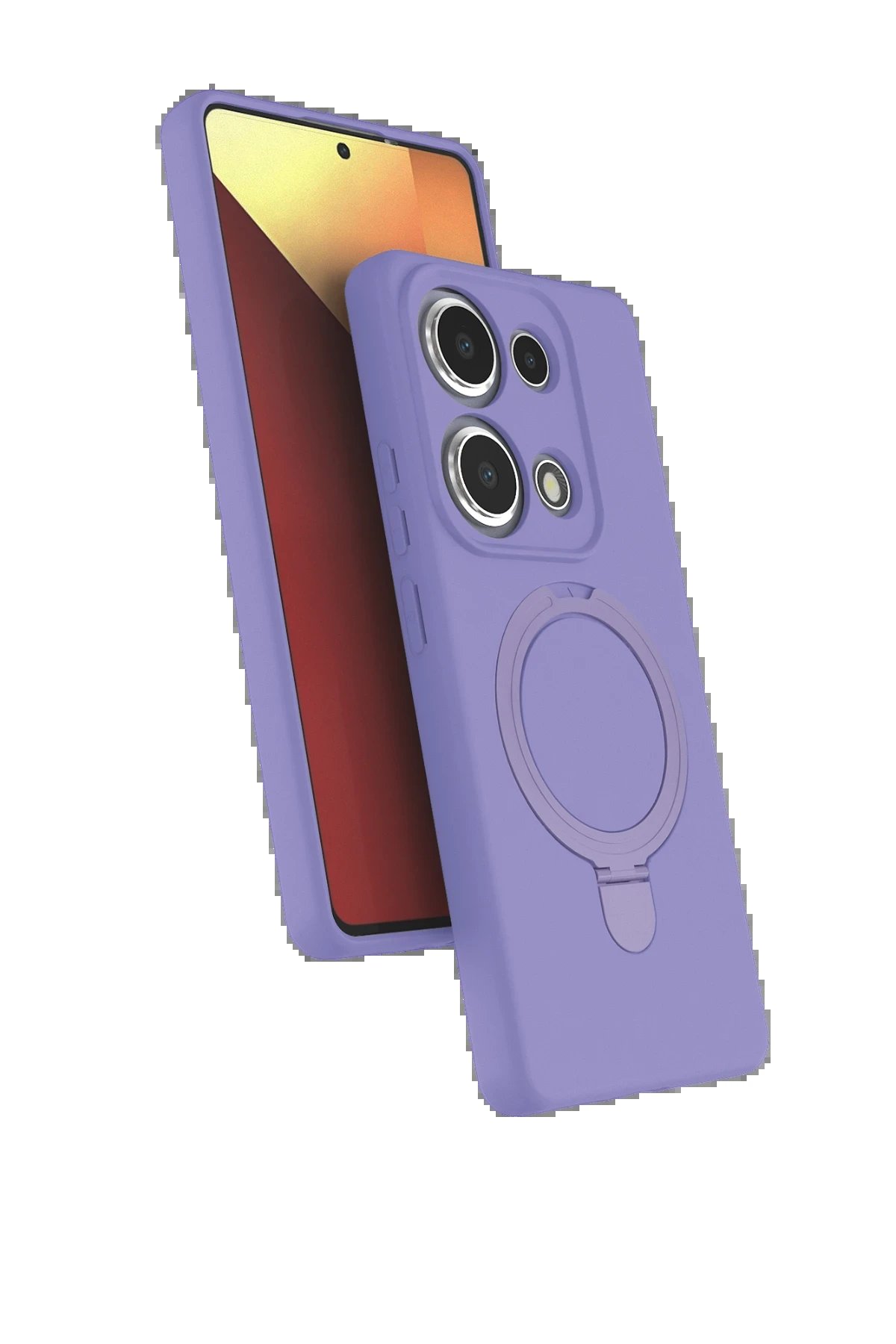 Xiaomi Redmi Note 13 Pro 4G Regal Magsafe Standlı Kapak - Lila-(5796)