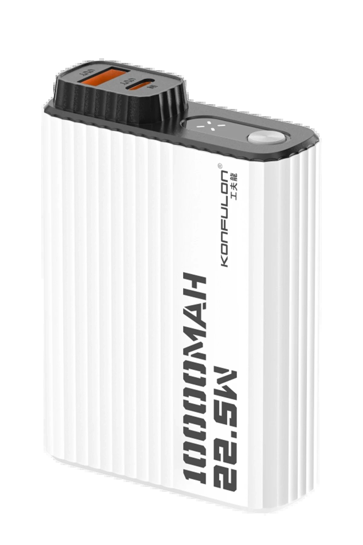 A40Q 10.000 mAh PD 20W Mini Powerbank - Siyah-Beyaz-(5796)