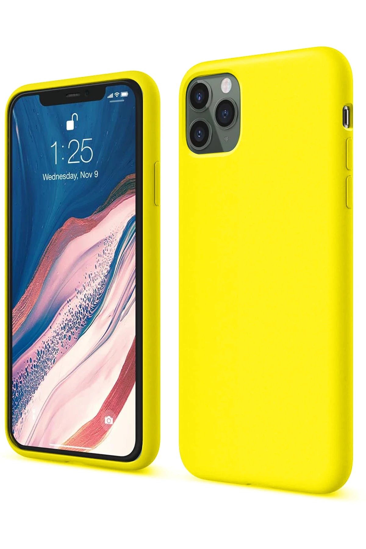 iPhone 11 Pro Kılıf First Silikon - Sarı-(5796)