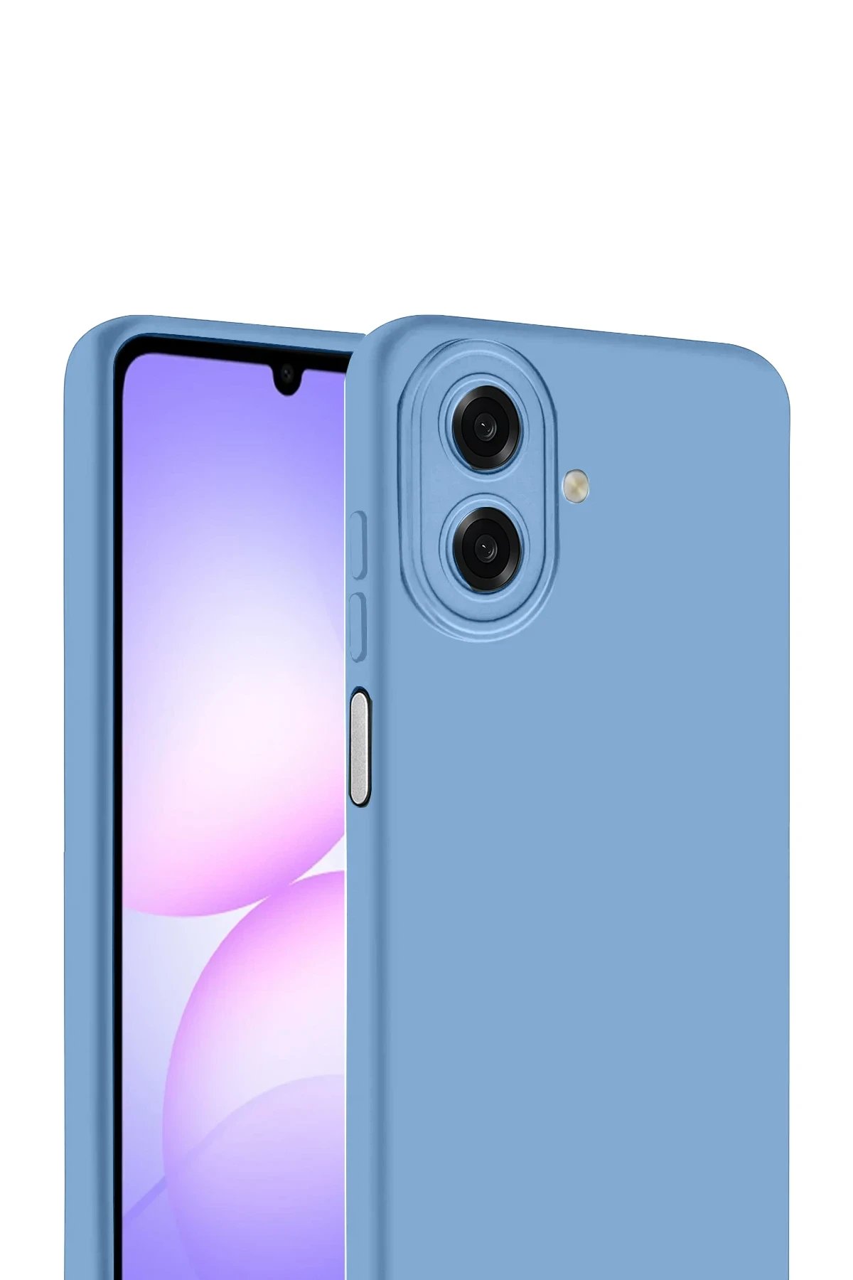 Samsung Galaxy A07 Nano içi Kadife Silikon - Mavi-(5796)