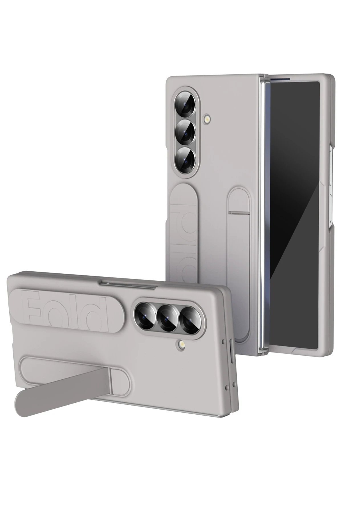 Samsung Galaxy Z Fold 7 Kılıf Costa Standlı Kapak - Gold-(5796)