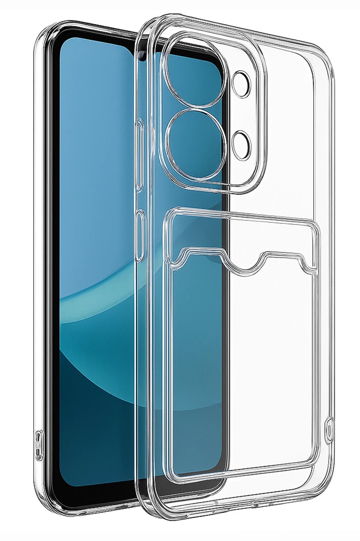 Xiaomi Redmi 15C 4G Kılıf Kart Şeffaf Silikon - Şeffaf-(5796)